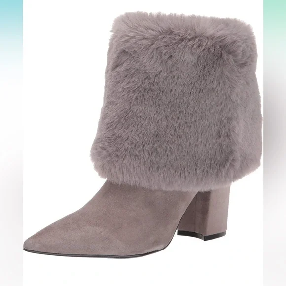 Nine west chrissa ankle boot size 7 light gray - Picture 2 of 9